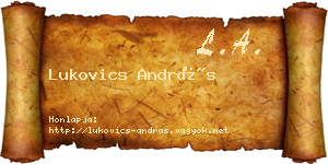 Lukovics András névjegykártya