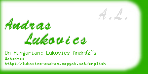 andras lukovics business card